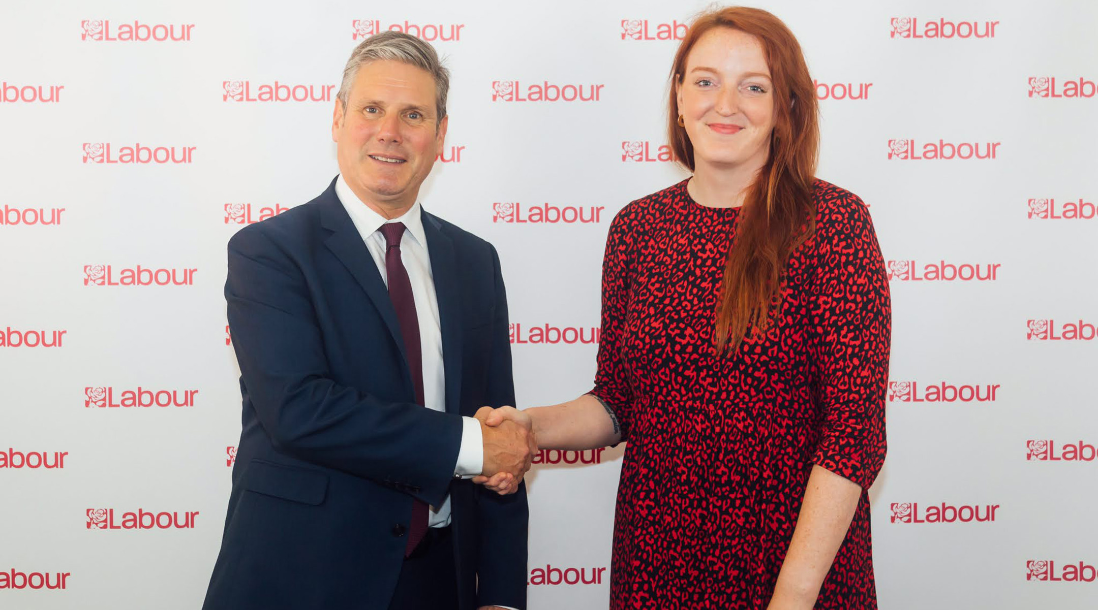 Charlotte Nichols and Keir Starmer.