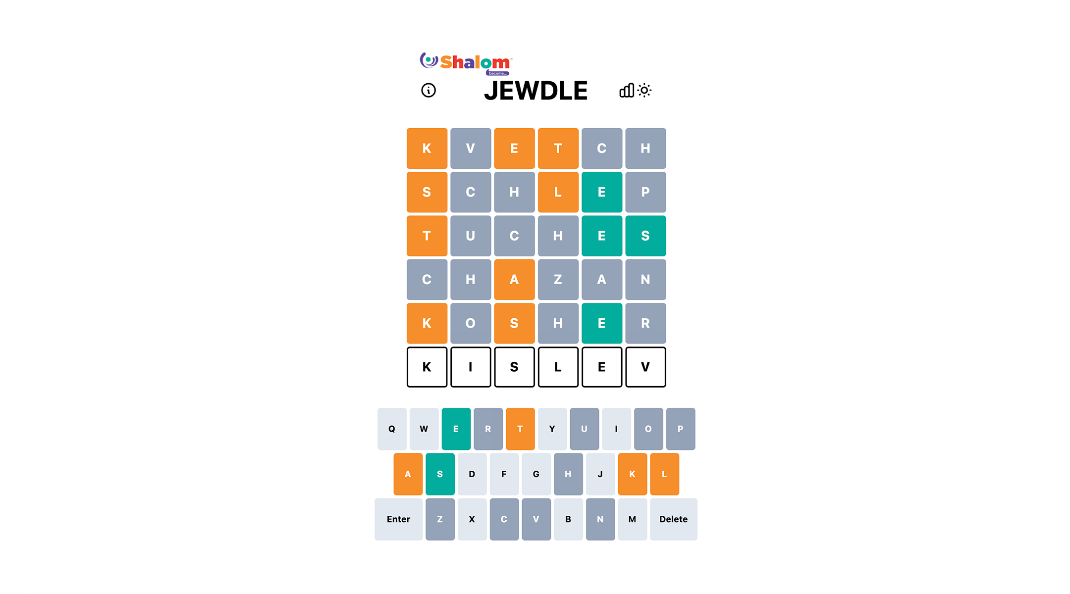 Jewdle word game