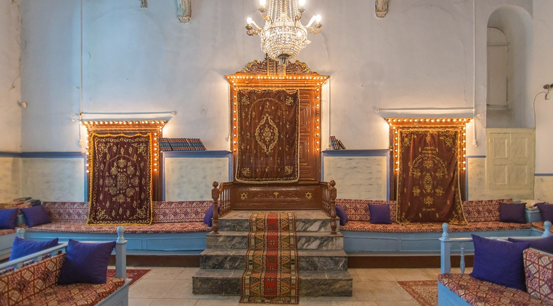 interior of a synagogue in Izmir, Turkey