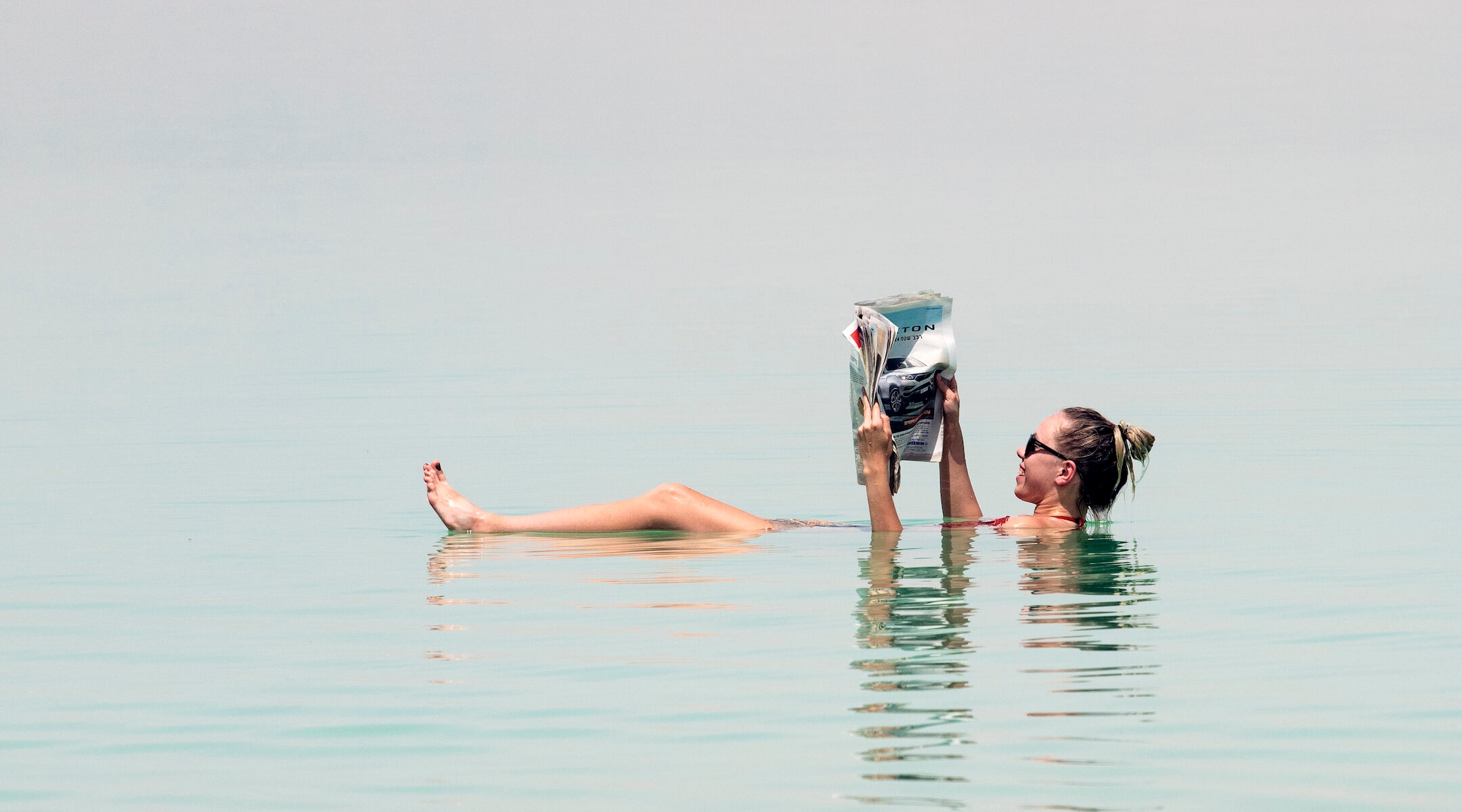 Dead Sea tourist floating