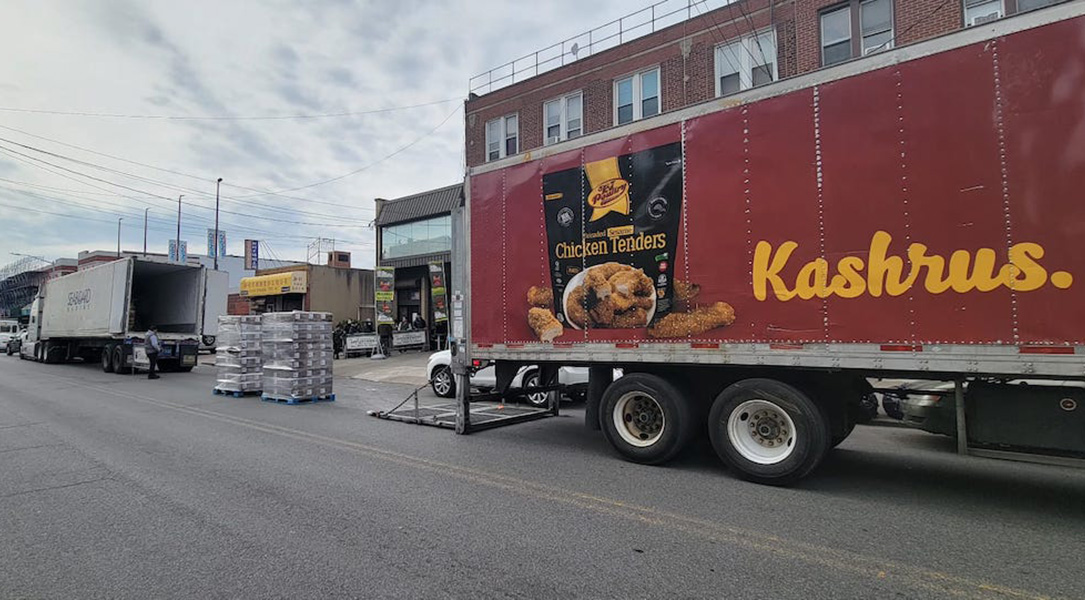 A KJ Poultry truck.