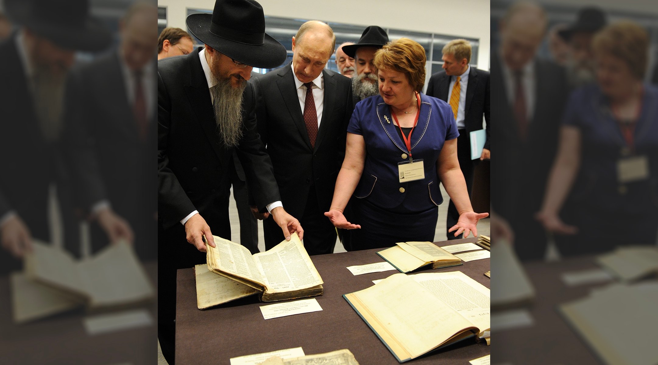 Russia's President Vladimir Putin and Russia's Chief Rabbi Berel Lazar