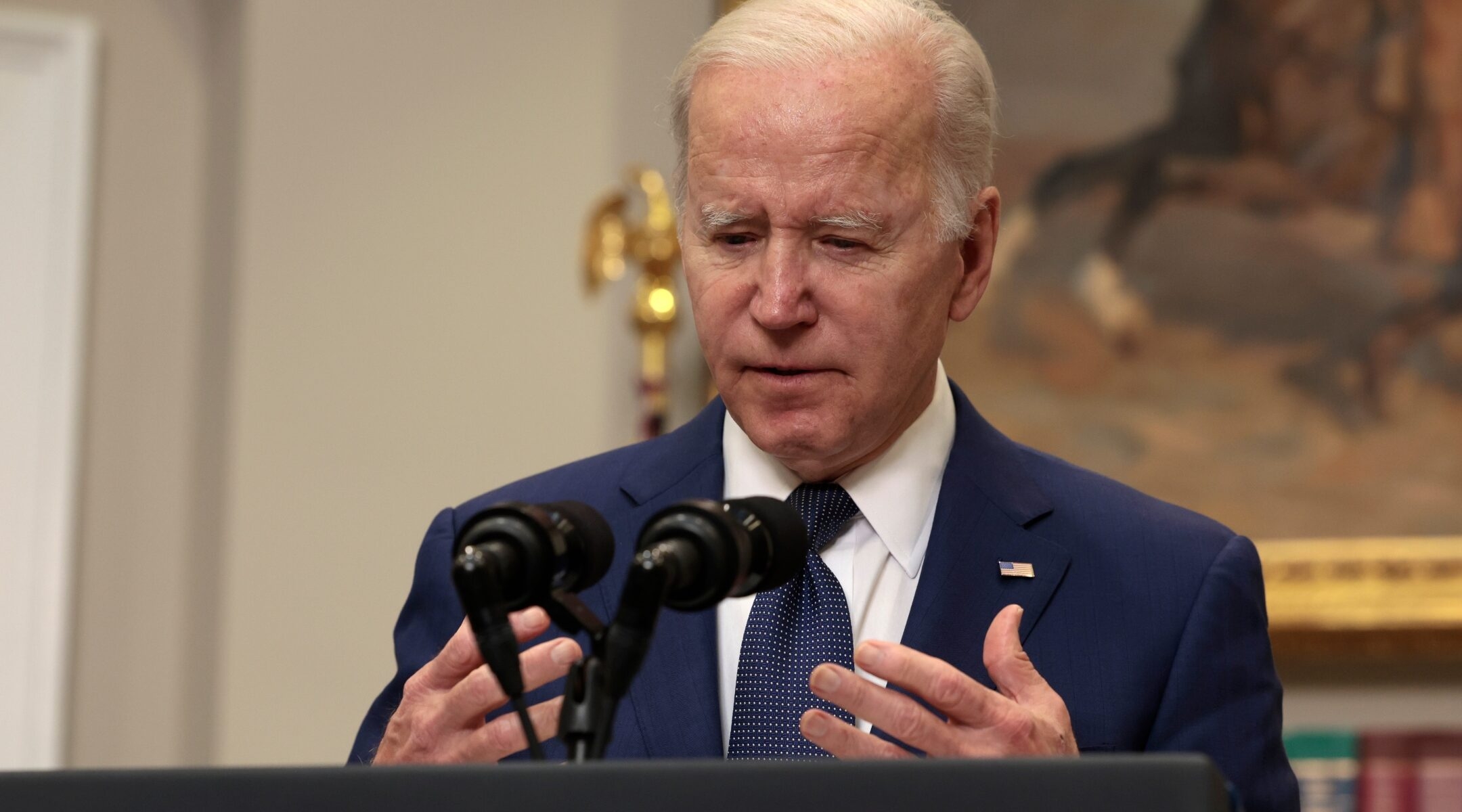 Joe Biden speaking in the White House