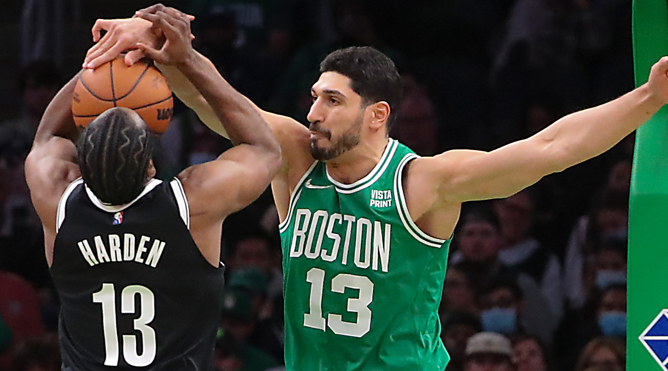 Enes Kanter Freedom blocking James Harden