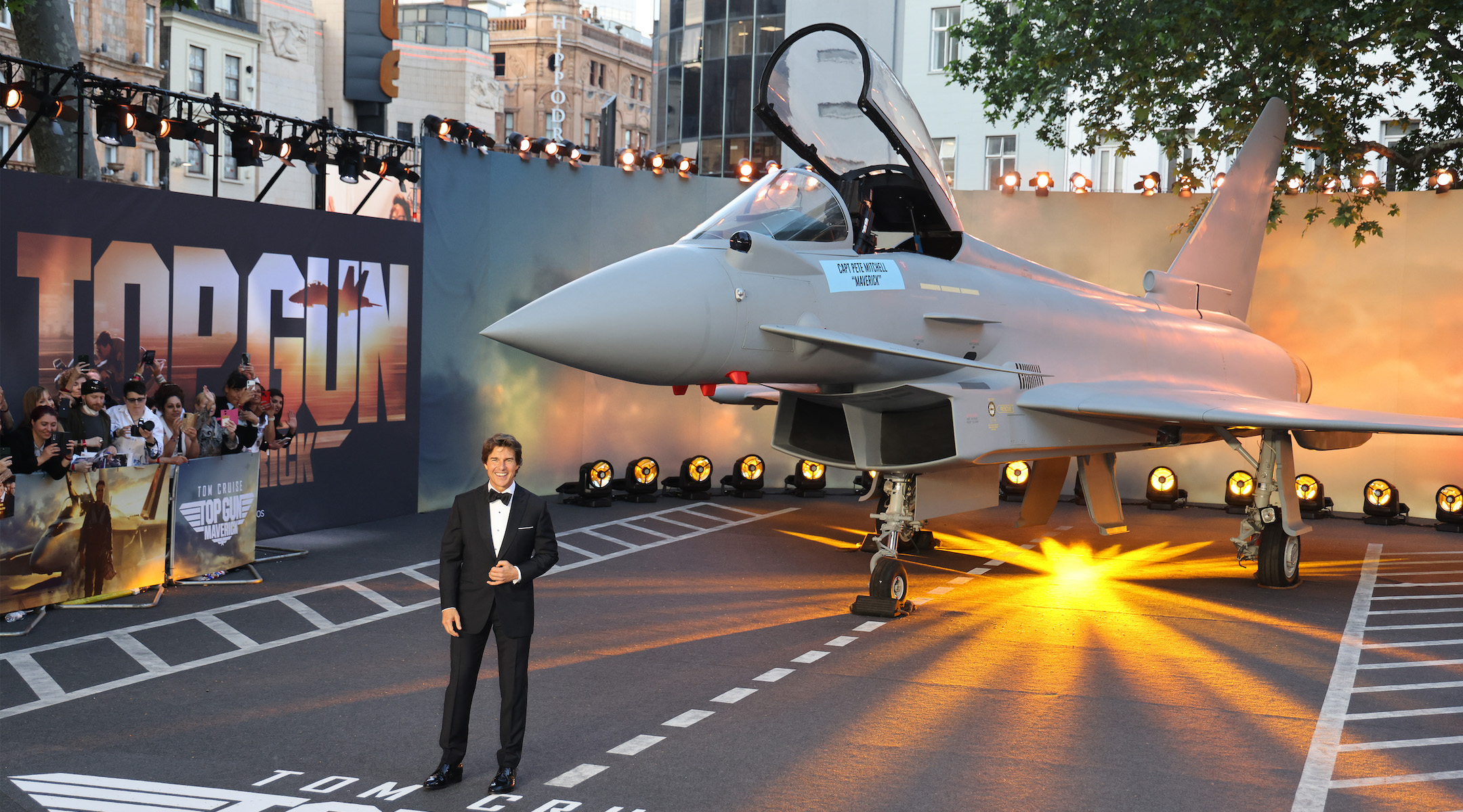 Tom Cruise at a “Top Gun: Maverick” premier at Leicester Square in London, May 19, 2022. (Neil Mockford/FilmMagic via Getty Images)