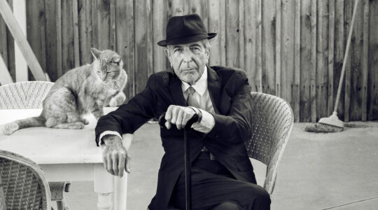 Leonard Cohen with a cat