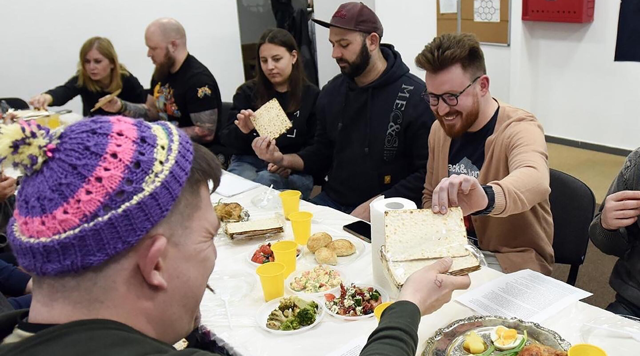 A Passover seder.