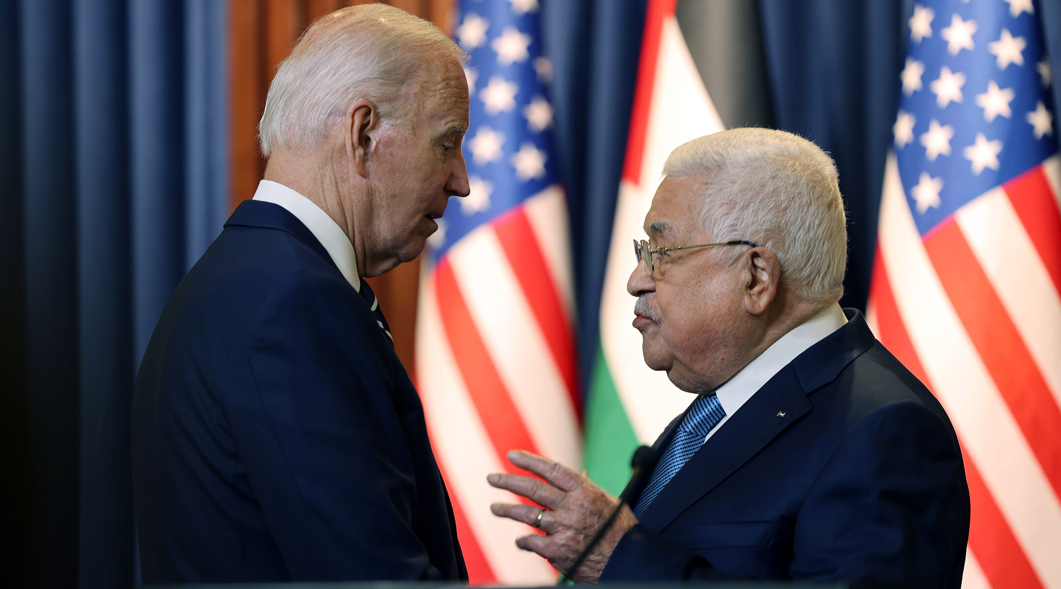 Joe Biden and Mahmoud Abbas.
