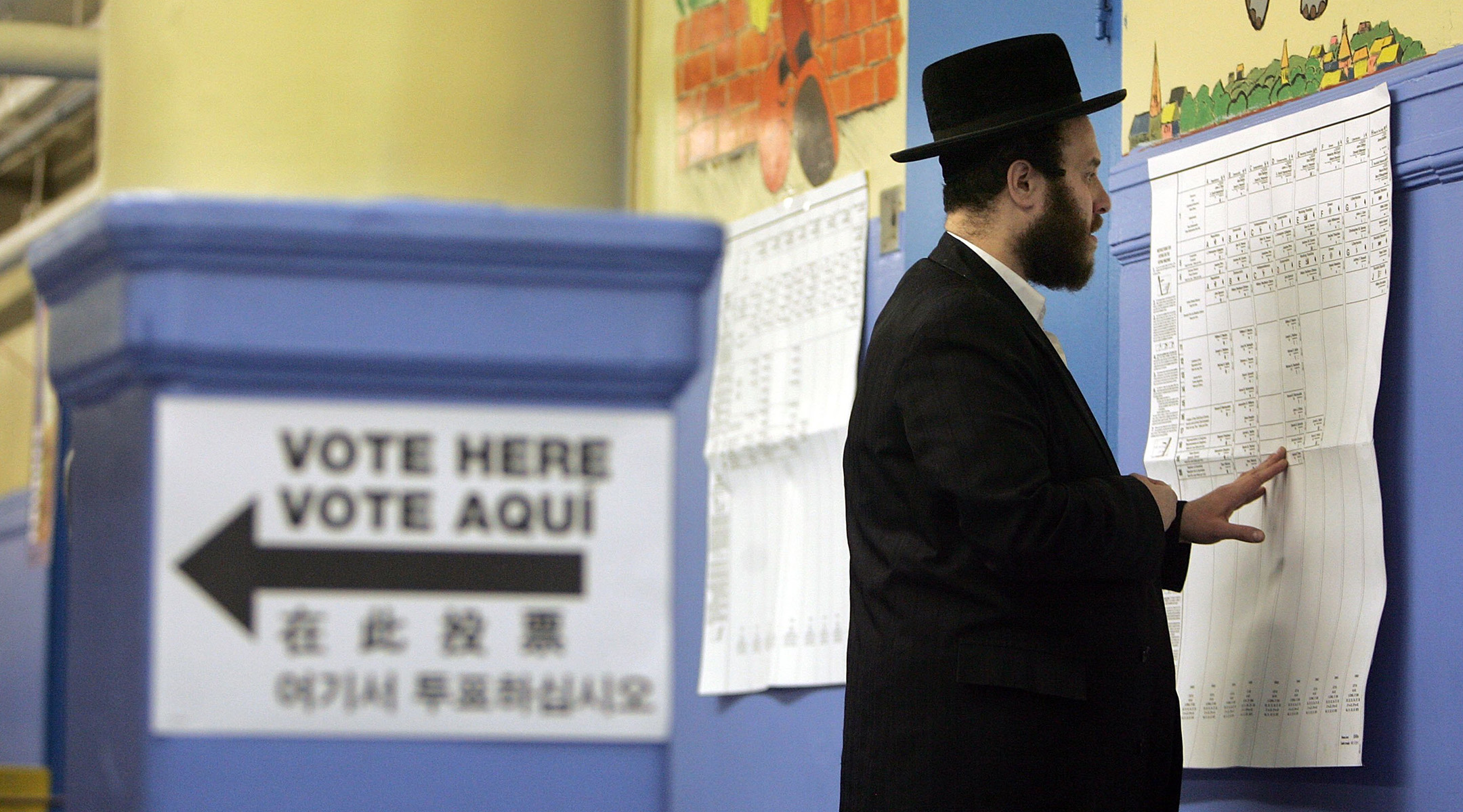 Hasidic Man Voting
