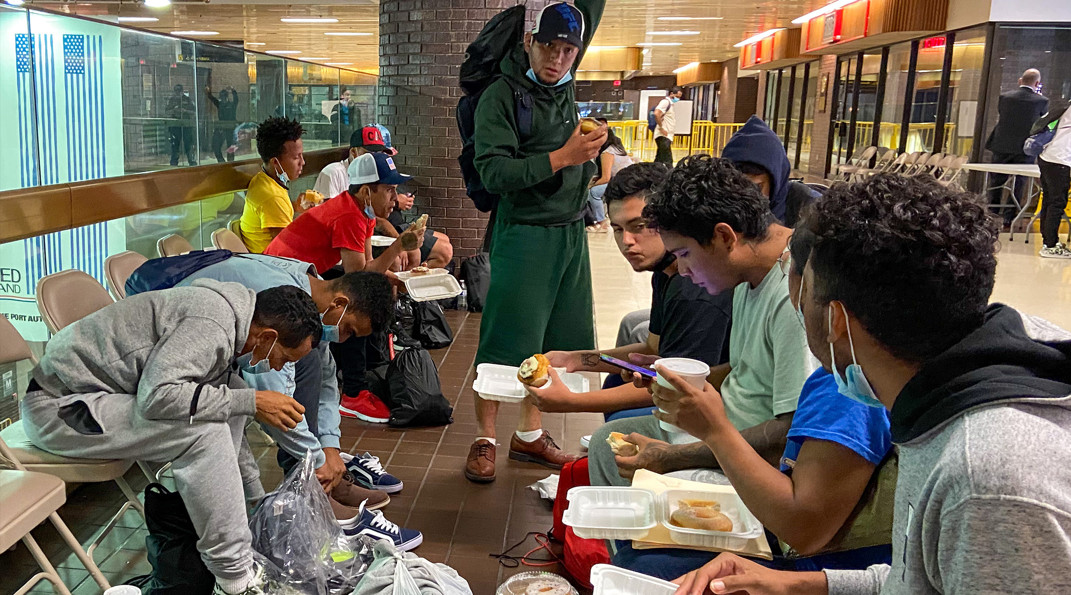 Asylum Seekers Masbia eating