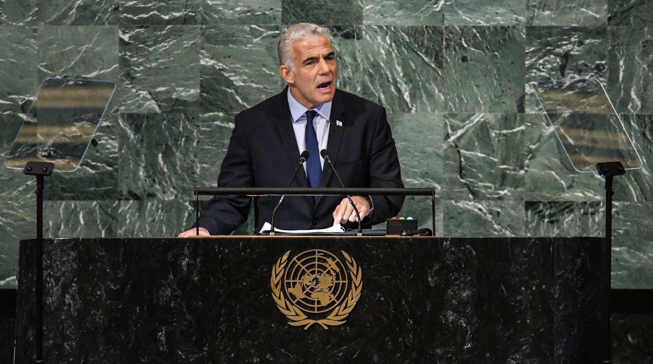 Yair Lapid recommits Israel to the two-state solution in UN speech