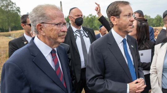 Menachem Rosensaft and Isaac Herzog.