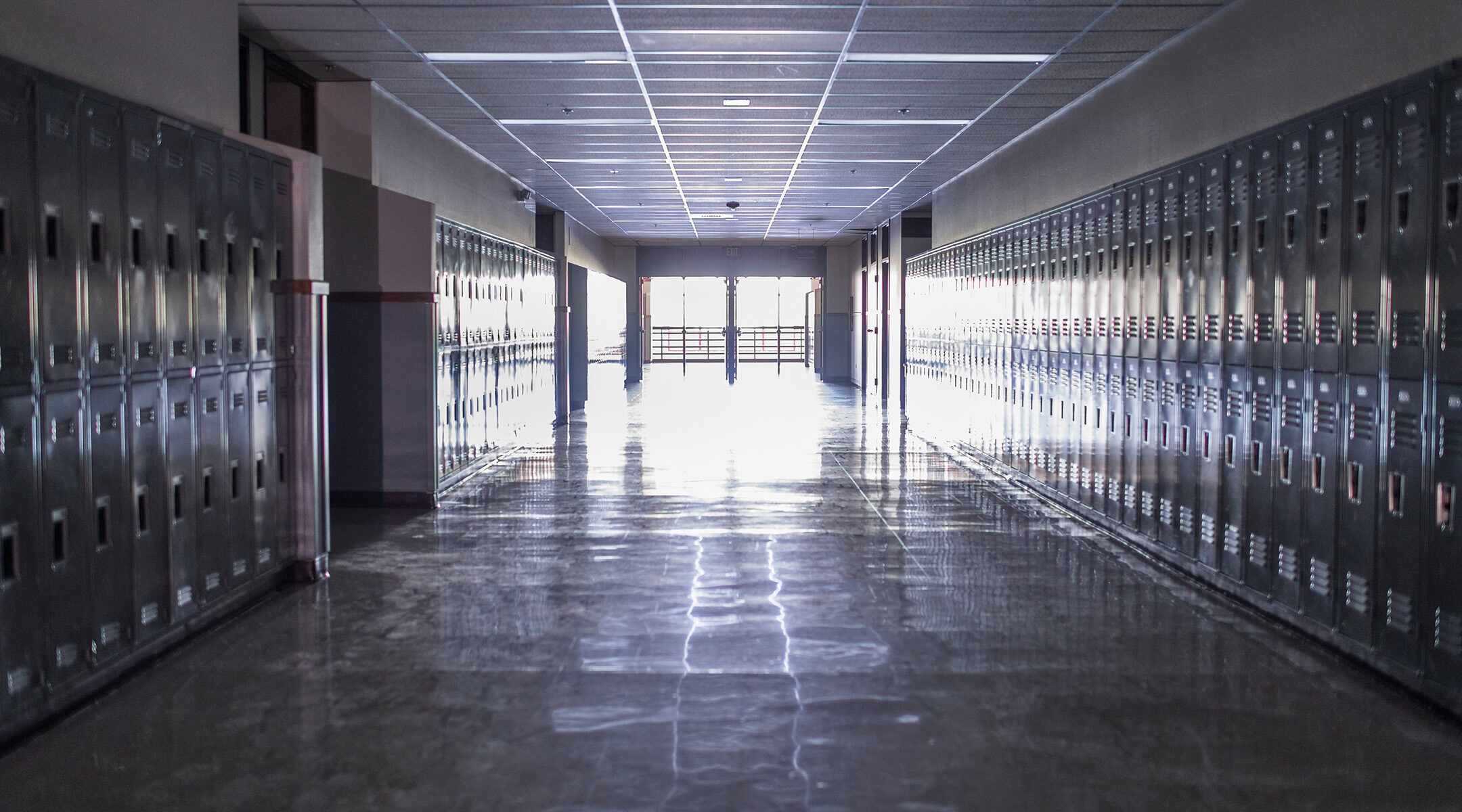 Empty school corridor