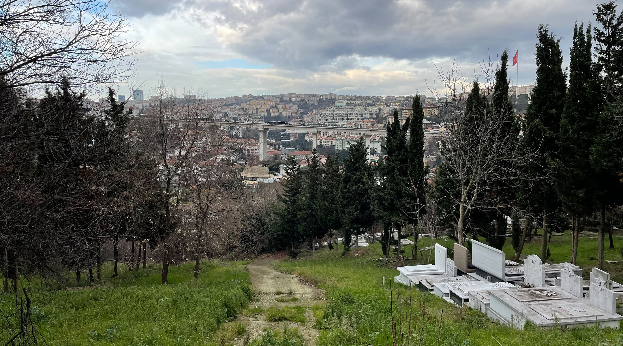 The Jewish cemetery where Katz is buried offers a hilltop view of the city. (David I. Klein)