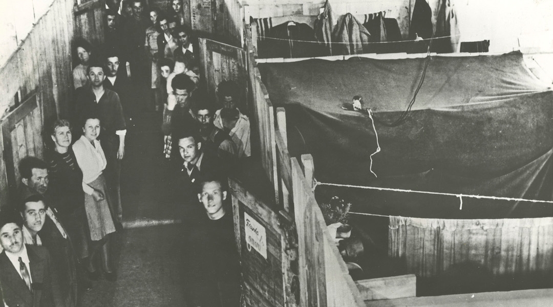 Residents of a displaced persons camp in Salzburg, Austria. Undated, post-Second World War. (YIVO Institute for Jewish Research)