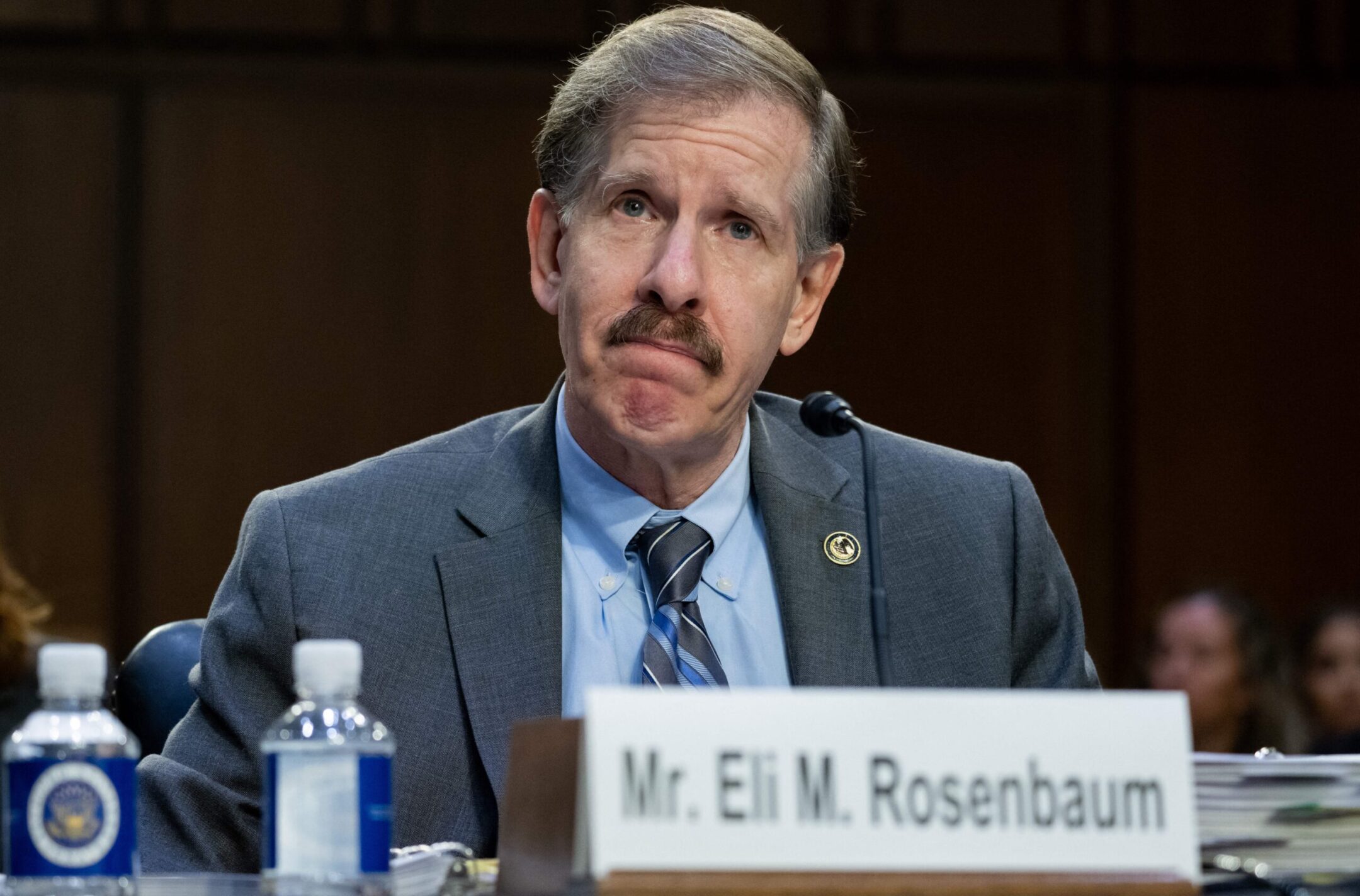 Eli Rosenbaum, director of the Human Rights Enforcement Strategy and Policy and counselor for War Crimes Accountability at the US Department of Justice, testifies about the war in Ukraine during a Senate Judiciary Committee hearing on “From Nuremberg to Ukraine: Accountability for War Crimes and Crimes Against Humanity,” Sept. 28, 2022. (Saul Loeb/AFP via Getty Images)