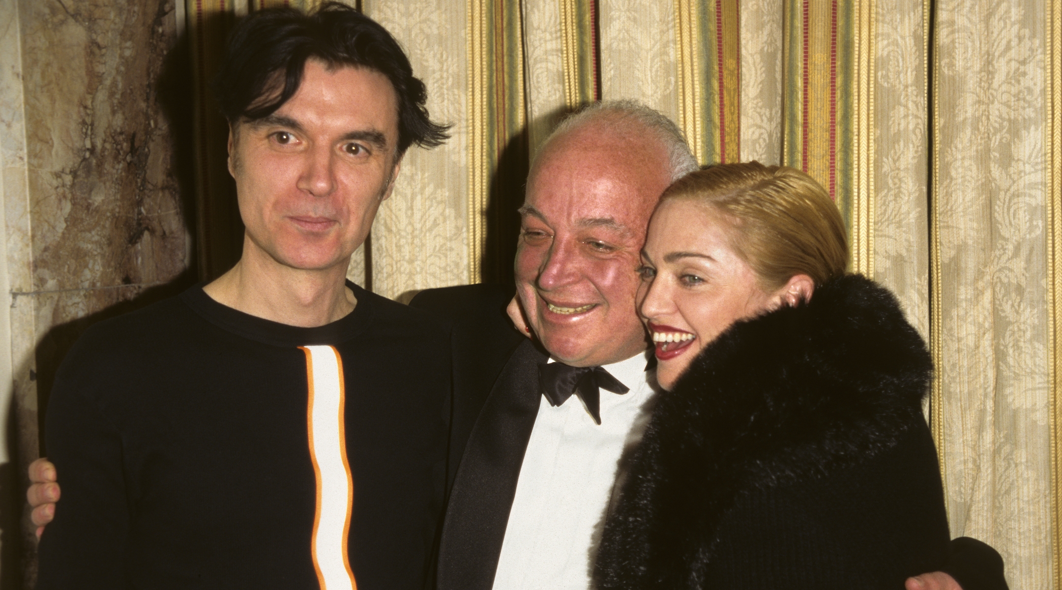 Seymour Stein with David Byrne and Madonna