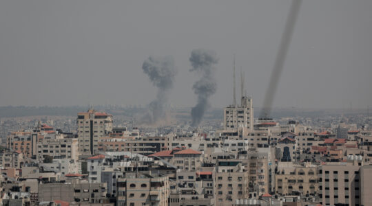 Smoke rising from buildings