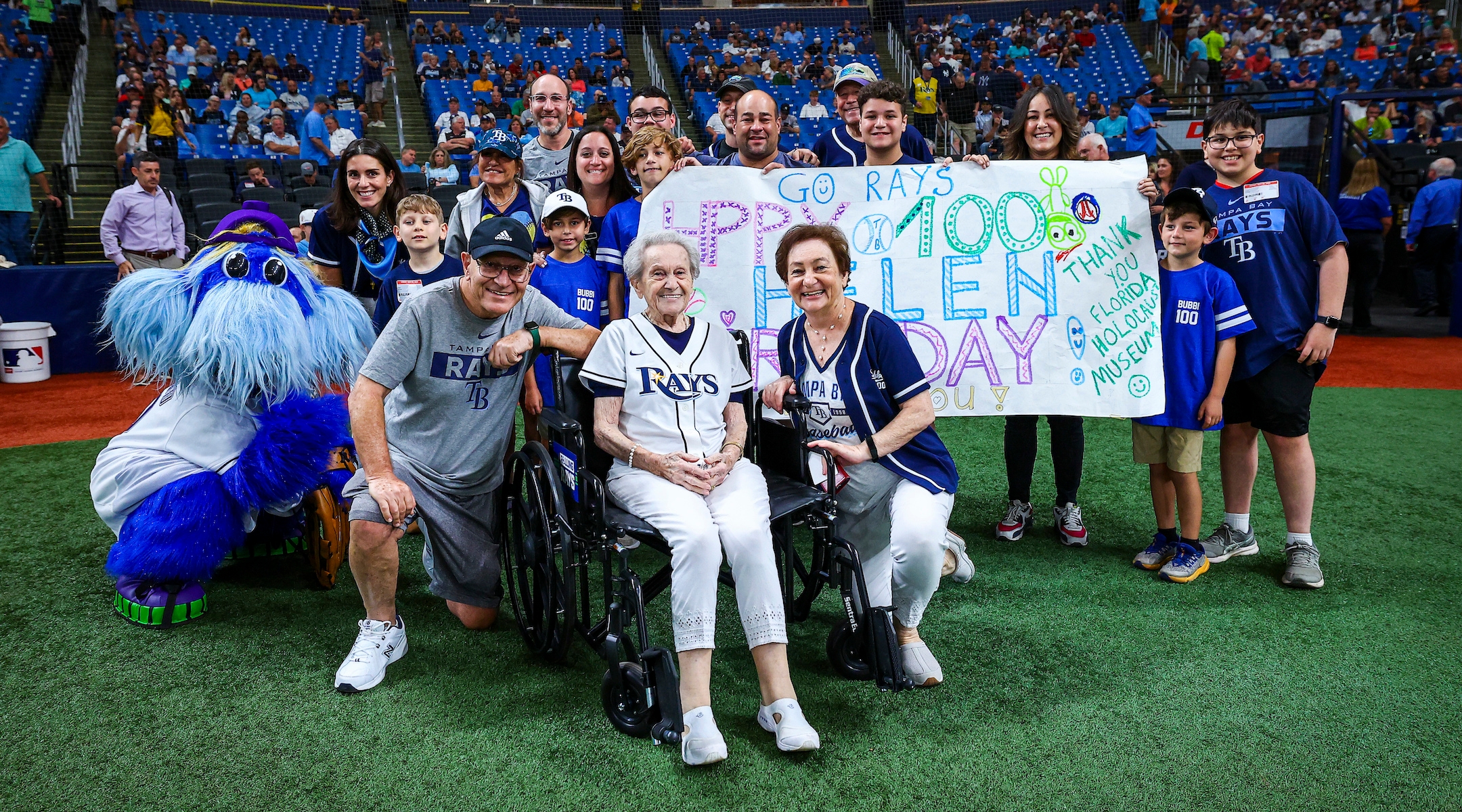 Helen Kahan and her family at the Tampa Bay Rays game, May 5, 2023. (Courtesy of the Tampa Bay Rays)