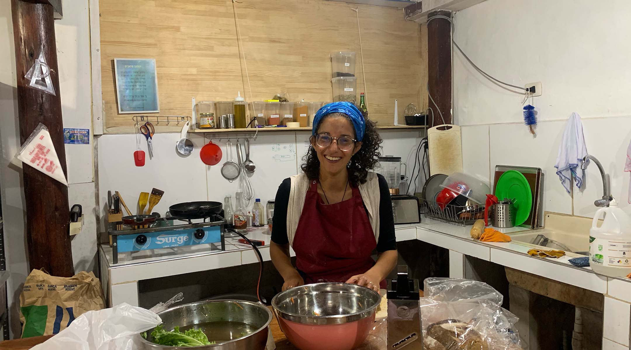 With a non-Israeli friend, Nitzan Levy opened up Masa Mamita, a small cafe in Pisac. On Saturdays, they serve hummus and she occasionally makes jachnun, a traditional Yemeni-Jewish dish. (Jacob Kessler)