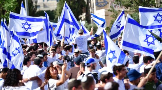 Participants in the Flag March in Jerusalem on May 18, 2023. (Michael Katz)