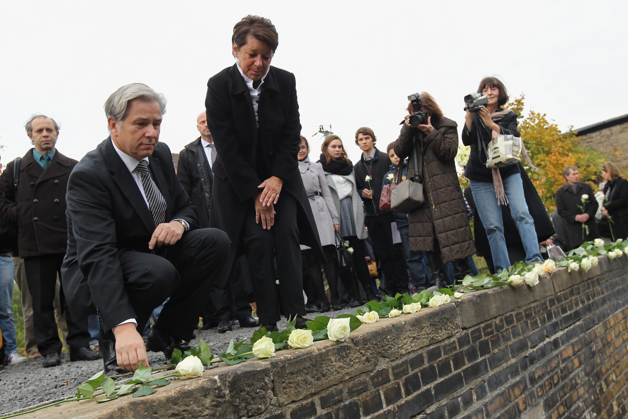 Lala Suesskind, then president of the Jewish Community of Berlin, stands during a ceremony marking the 70th anniversary of the deportation of Jews from Berlin to concentration camps during the Holocaust, Oct. 18, 2011.(Sean Gallup/Getty Images)