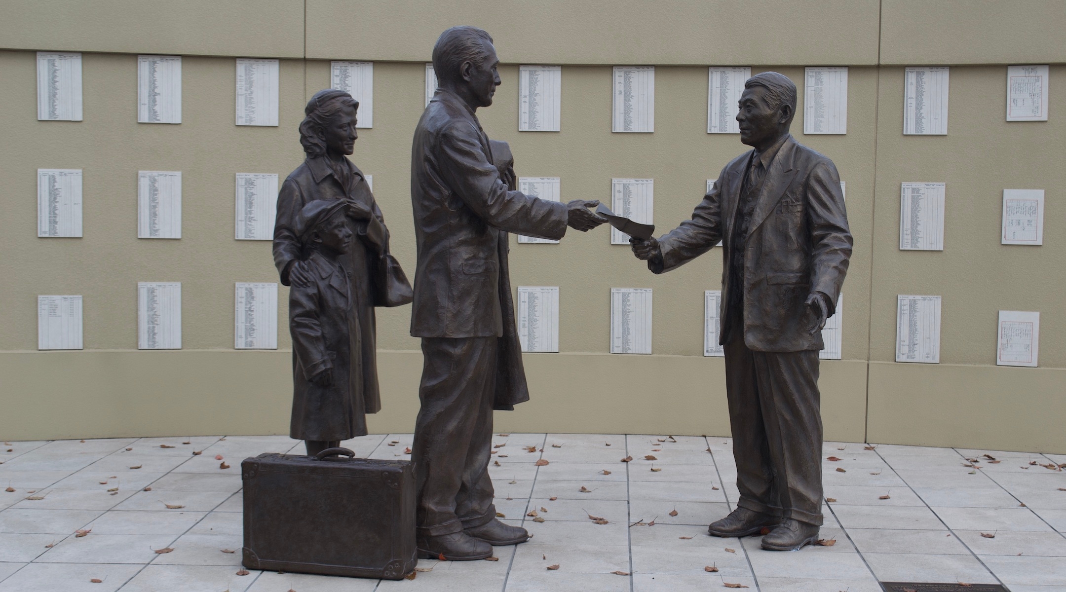 A memorial to Chiune Sugihara was established in 2018 outside of Sugihara’s former high school in Nagoya, Japan. A project of Nagoya’s board of education, the memorial space has hosted ambassadors from Lithuania and Israel. (Jordyn Haime)