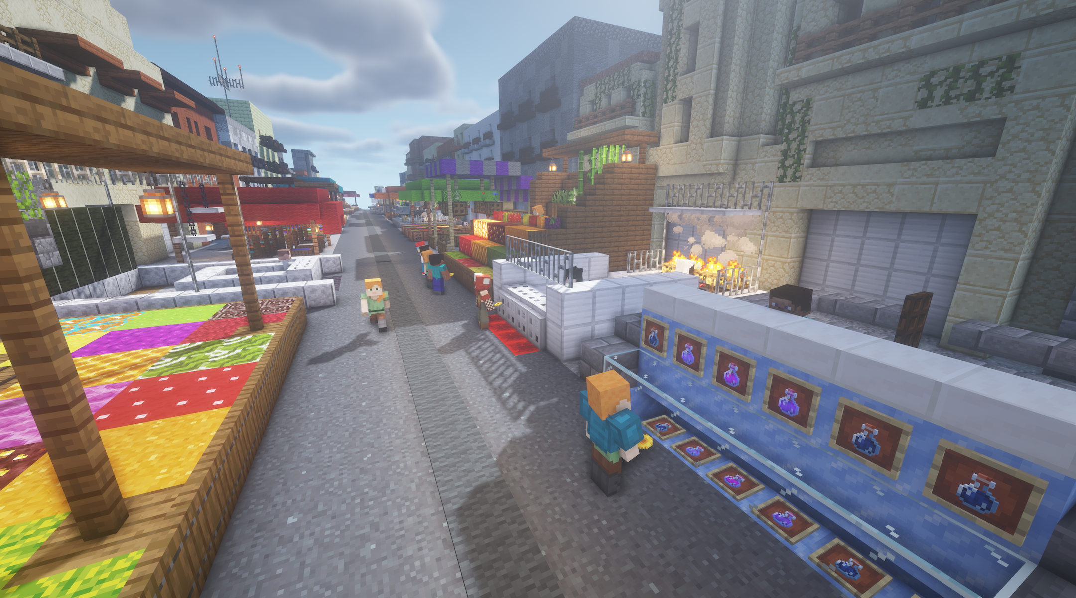 A market inside of Minecraft