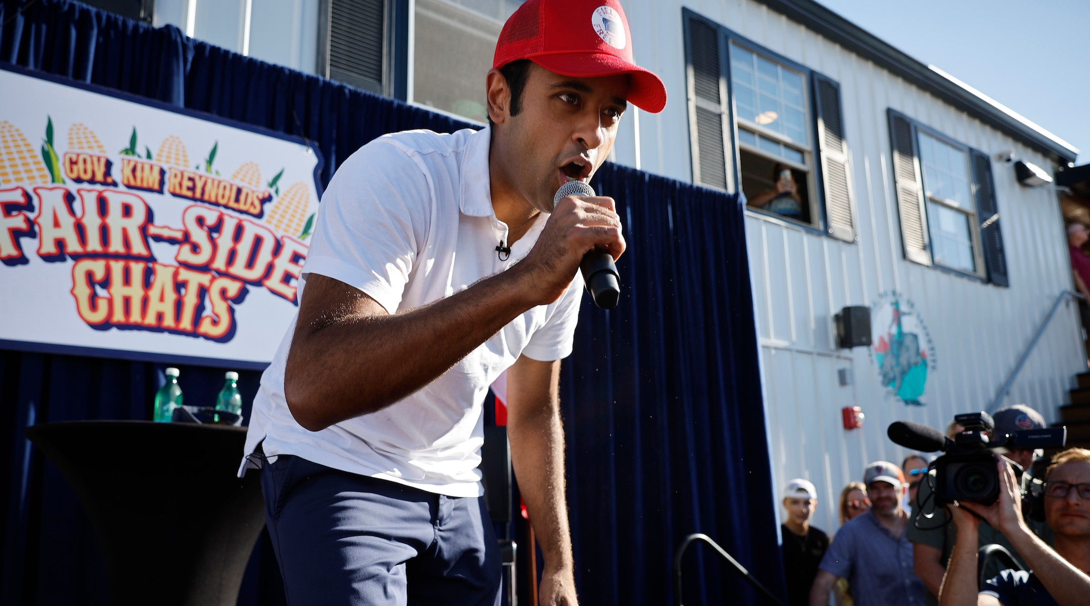 A presidential candidate rapping onstage