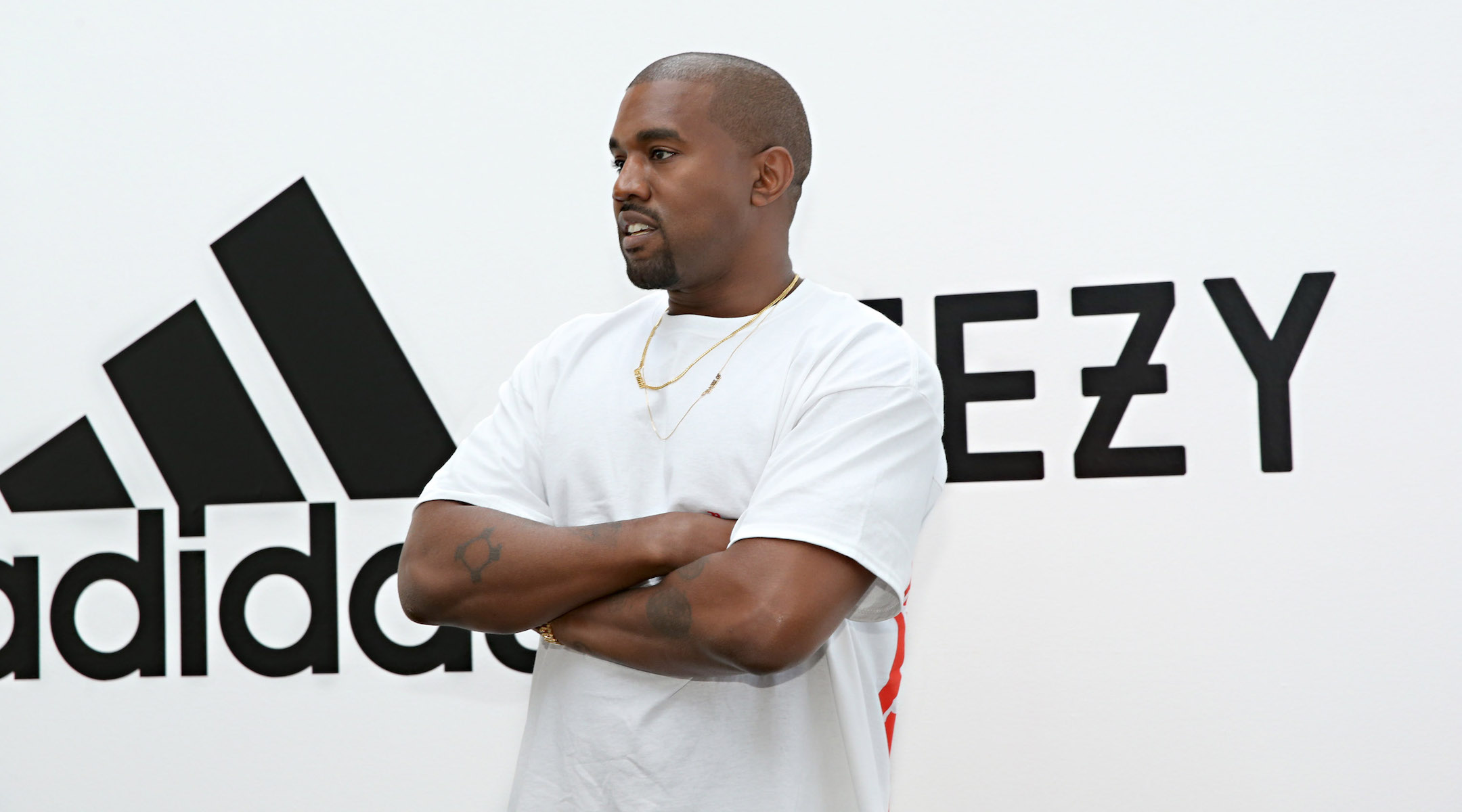 Kanye West at an Adidas event