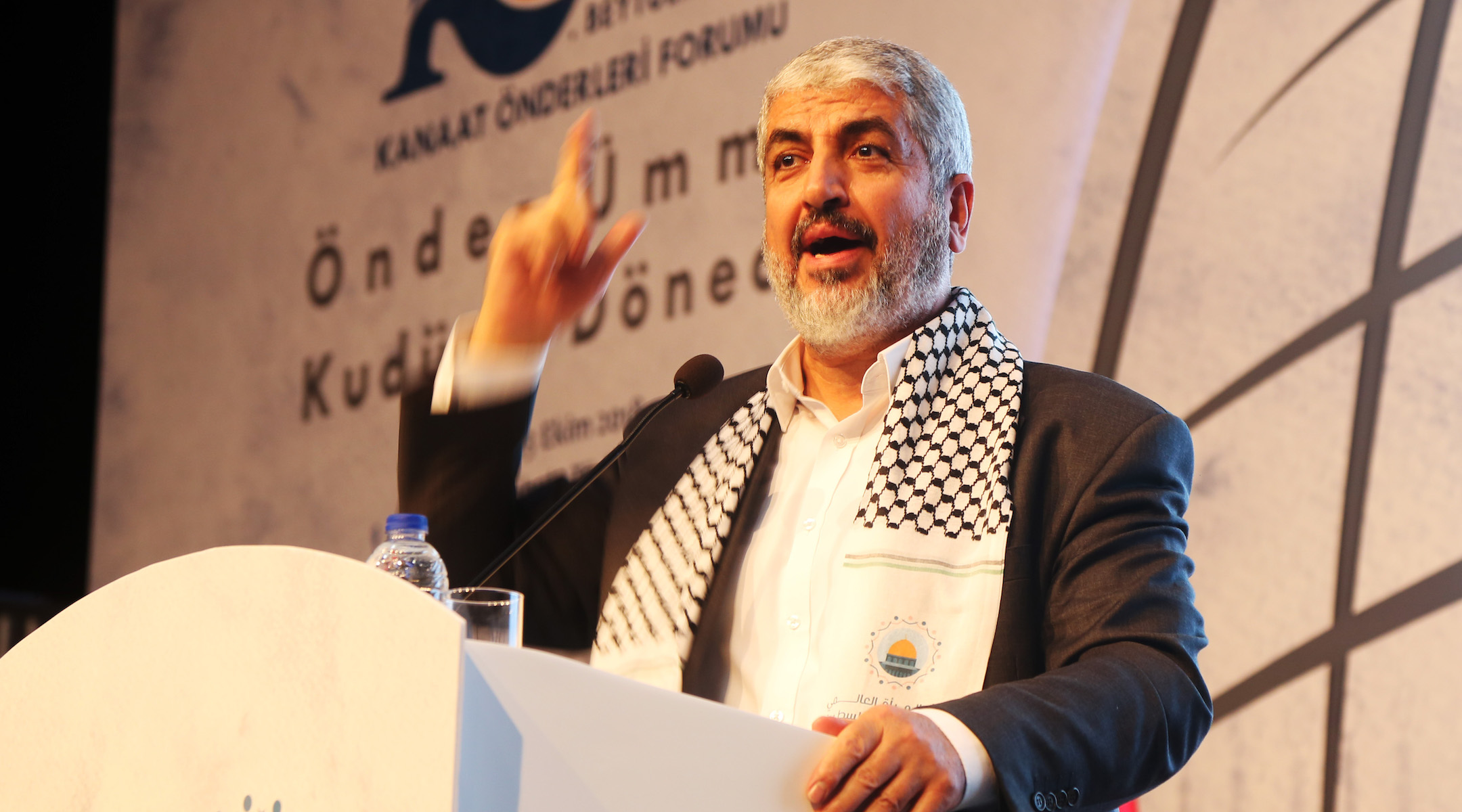 A Hamas leader gives a speech