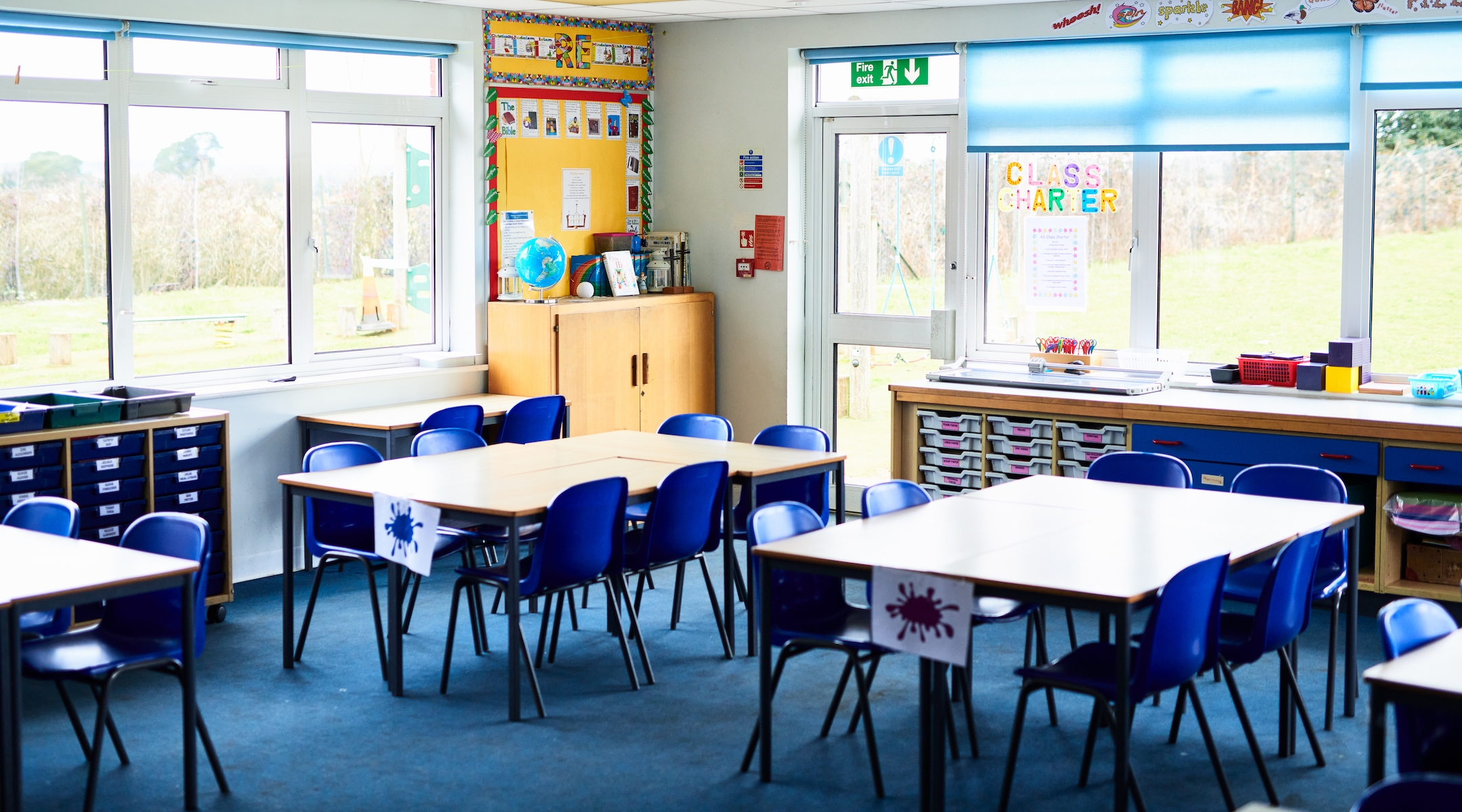 An empty school classroom