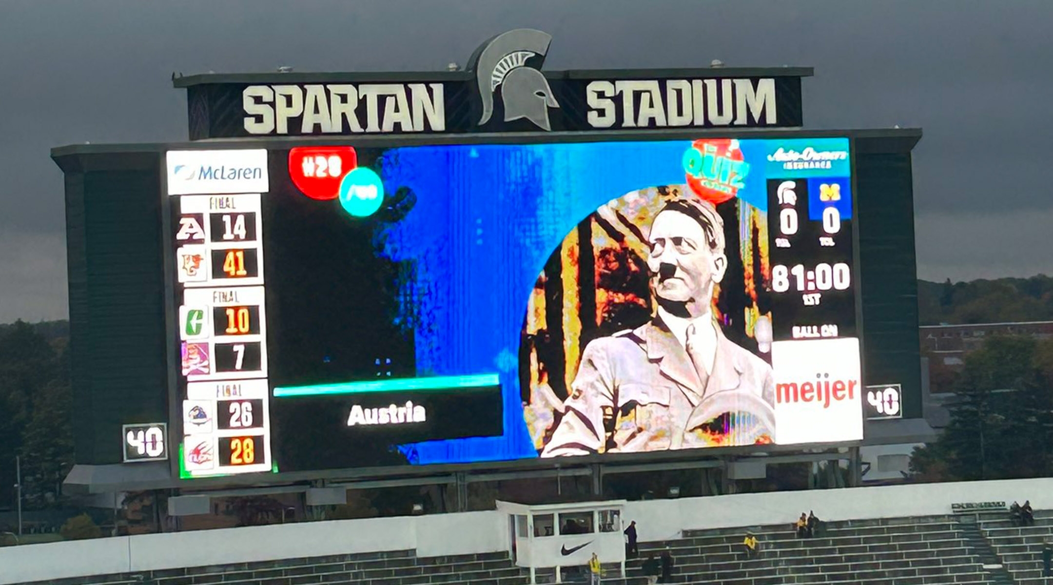 Video board with Hitler picture