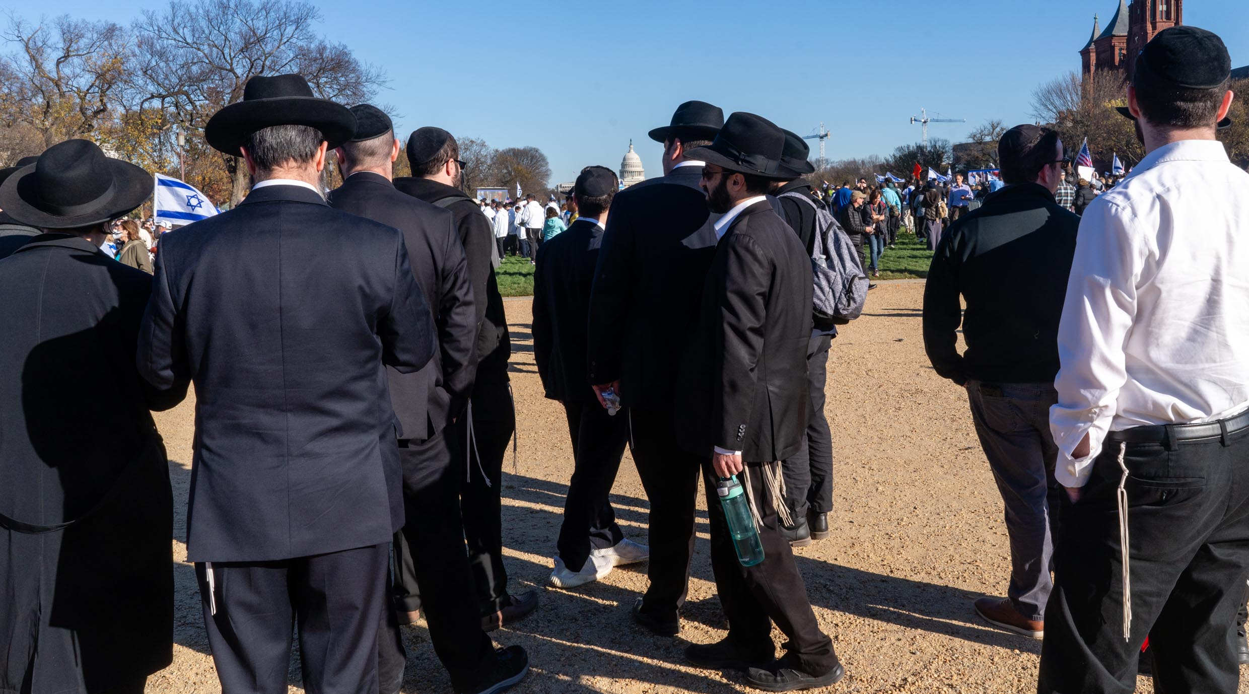 Religious Jews at the March for Israel on the National Mall in Washington, D.C. on November 14, 2023. (Luke Tress)