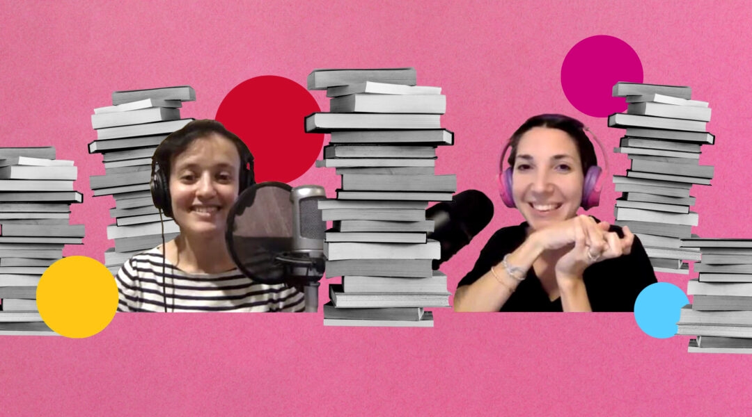 Stepsisters Malya Levin, Left, and Rachel Mintz unpack the world of Jewish romance novels on their podcast, Hanukkah Erotica Book Club. (Courtesy; design by Grace Yagel)
