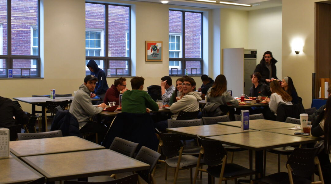 Penn students eat lunch at the school's Hillel building on Monday, Dec. 11, 2023. (Jackie Hajdenberg)