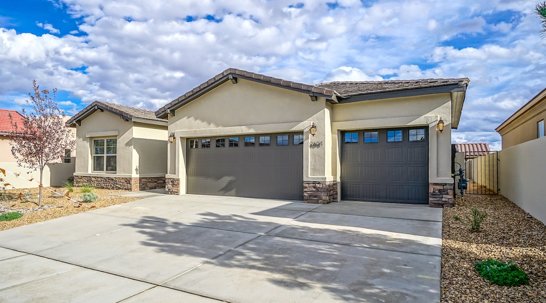 The exterior of a New Mexico house named after Anne Frank.