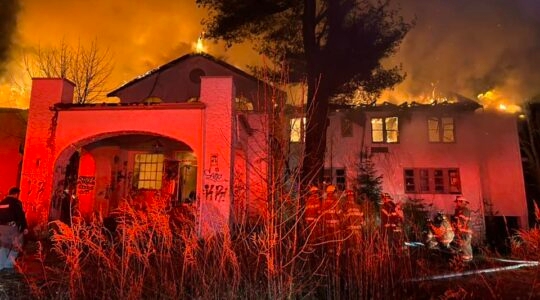 First responders tackle a fire at the Nevele Grand Hotel, near the Catskills town of Ellenville, March 19, 2024. (Courtesy/Eric Helgesen)