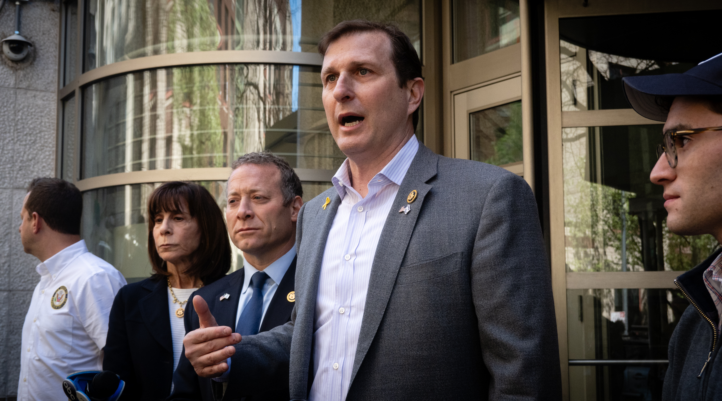 Rep. Dan Goldman outside of Columbia University, April 22, 2024. (Luke Tress)