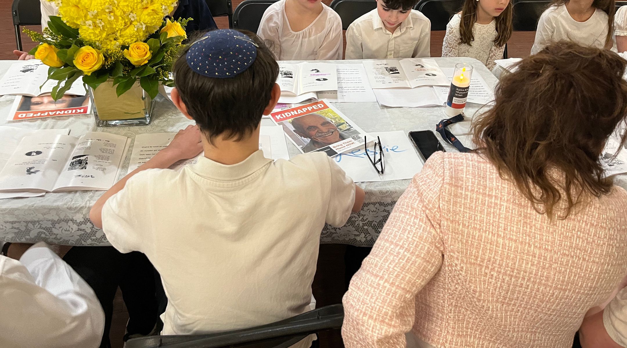 Children at a seder table