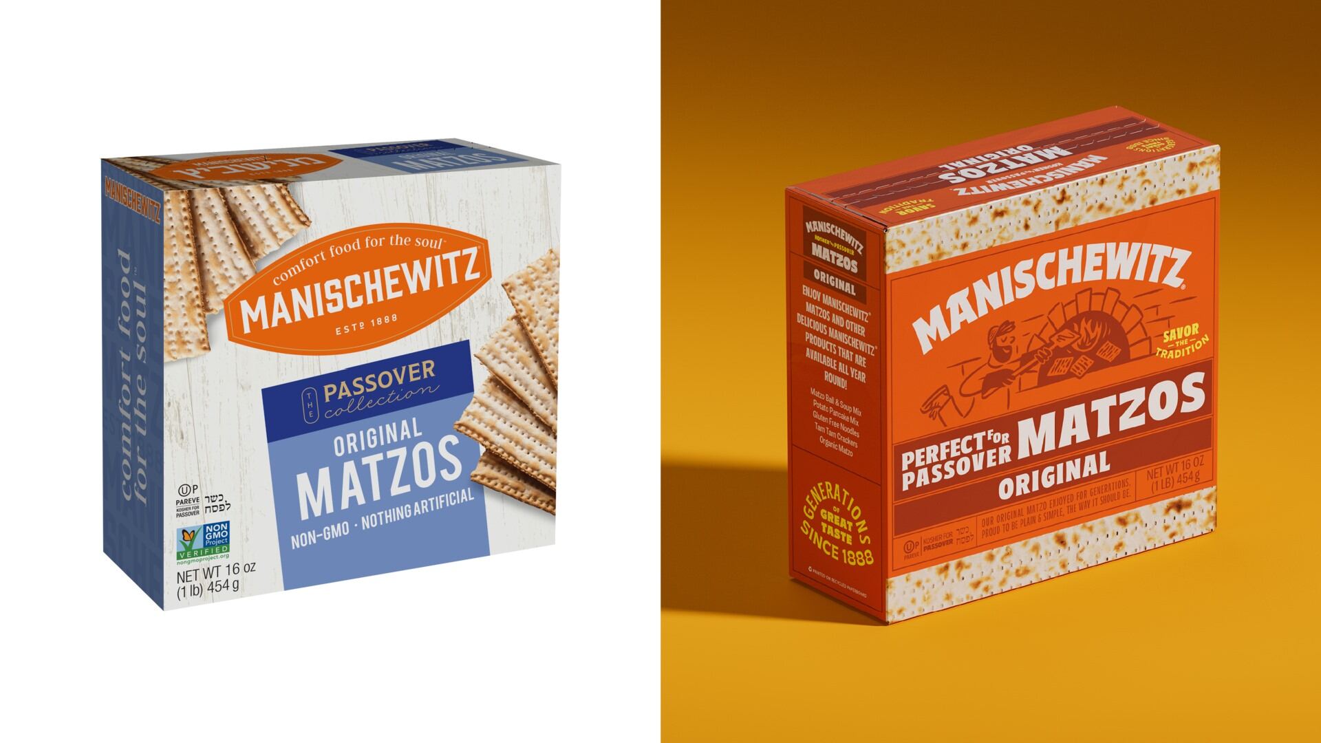 A fifth question this Passover: Why does that Manischewitz matzah box look so different?
