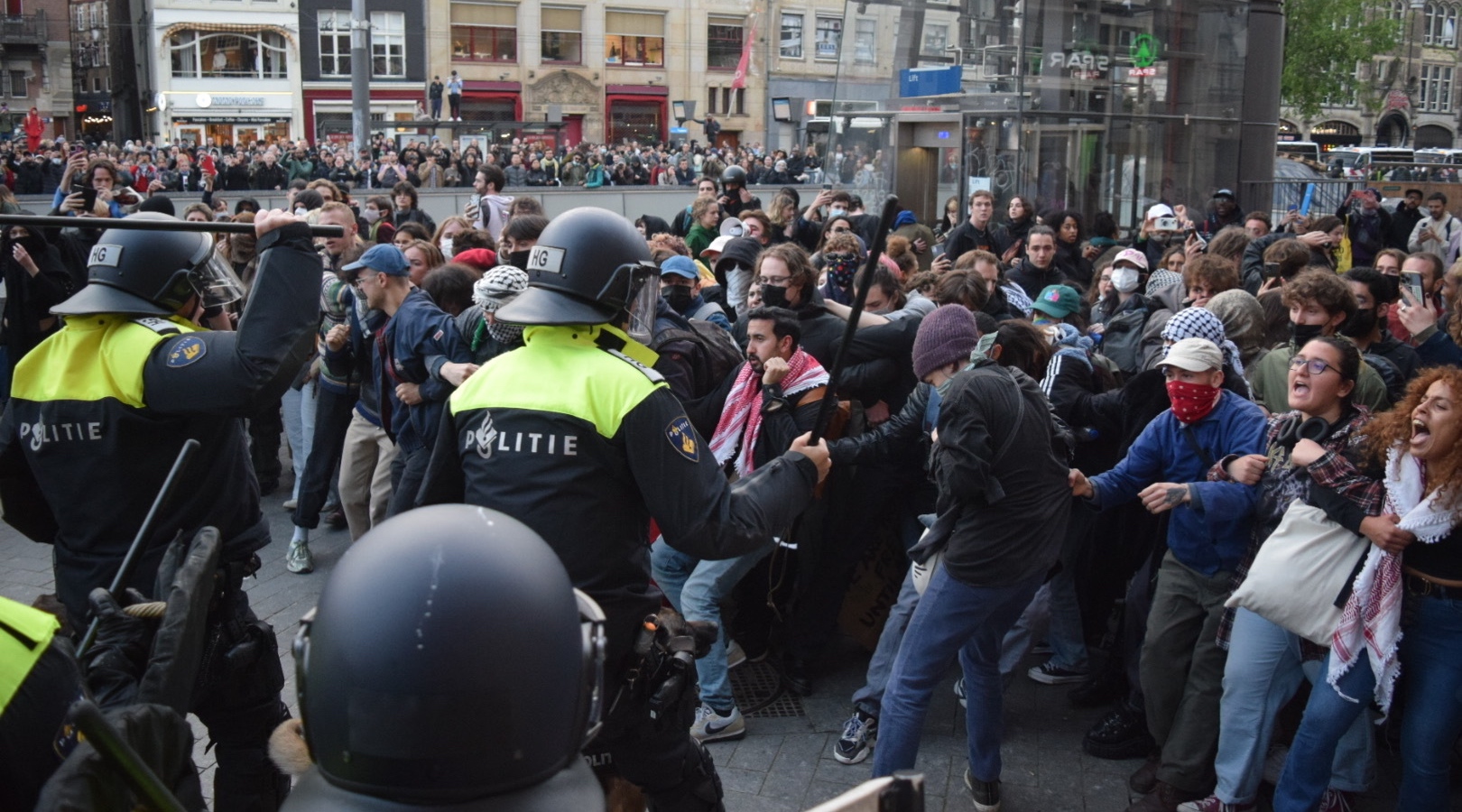 Police and protesters clash in Amsterdam as successive pro-Palestinian encampments roil city