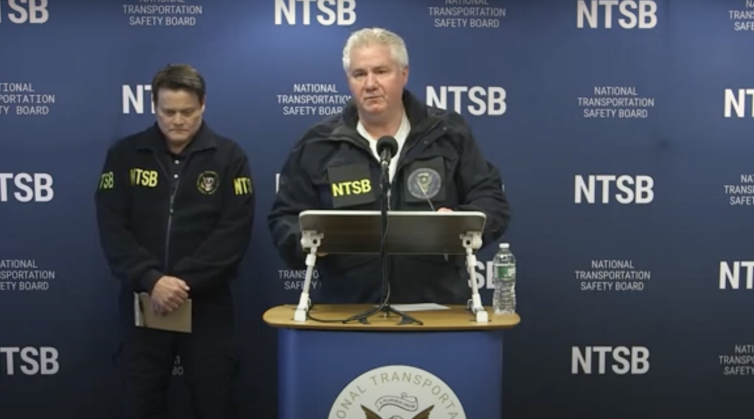 The National Transportation Safety Board gives a briefing on the plane crash that killed six in New York's Hudson Valley, April 12, 2025. (Screenshot)