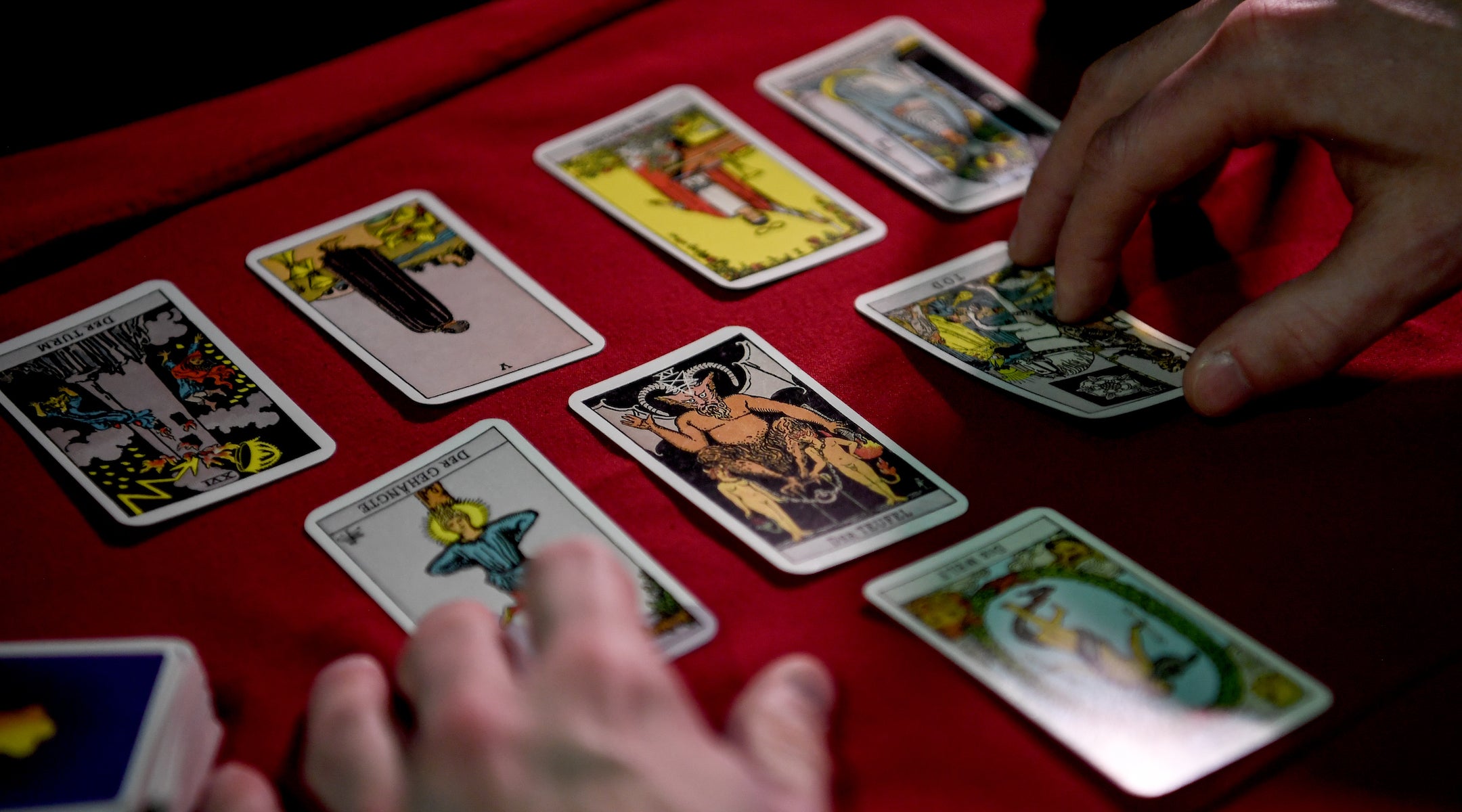 A photo of a tarot card reading.