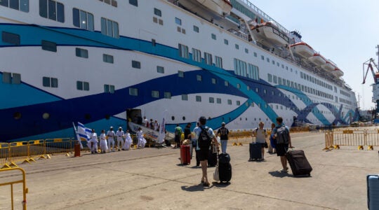 Birthright participants board a cruise ship in Ashdod, Israel.