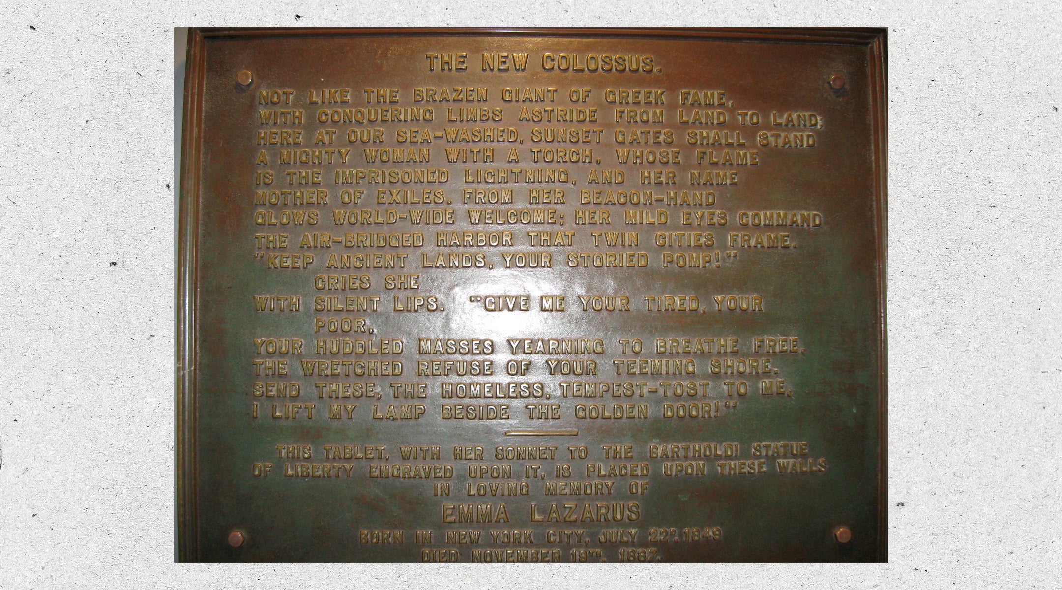 Emma Lazarus' New Colossus