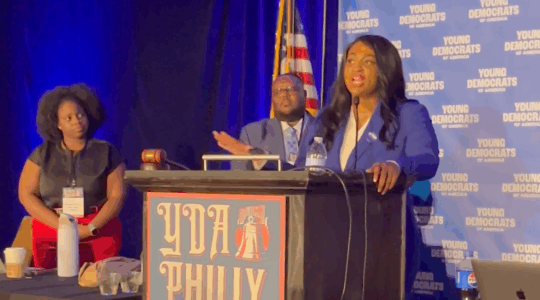 Fatima Heyward, the newly elected president of the Young Democrats of America, speaking at the organization's convention in Philadelphia last week.