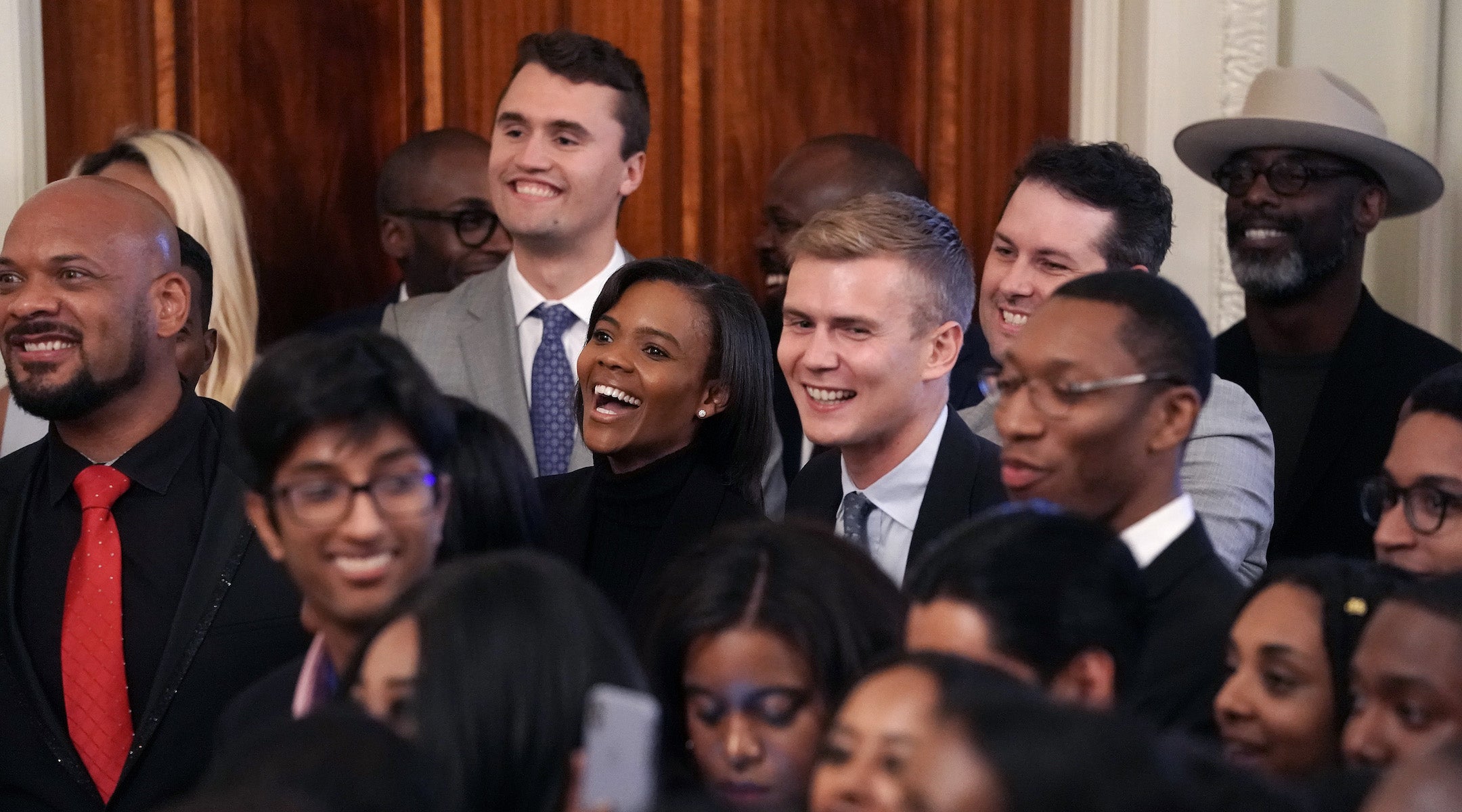Candace Owens and Charlie Kirk at an event at the Trump White House together