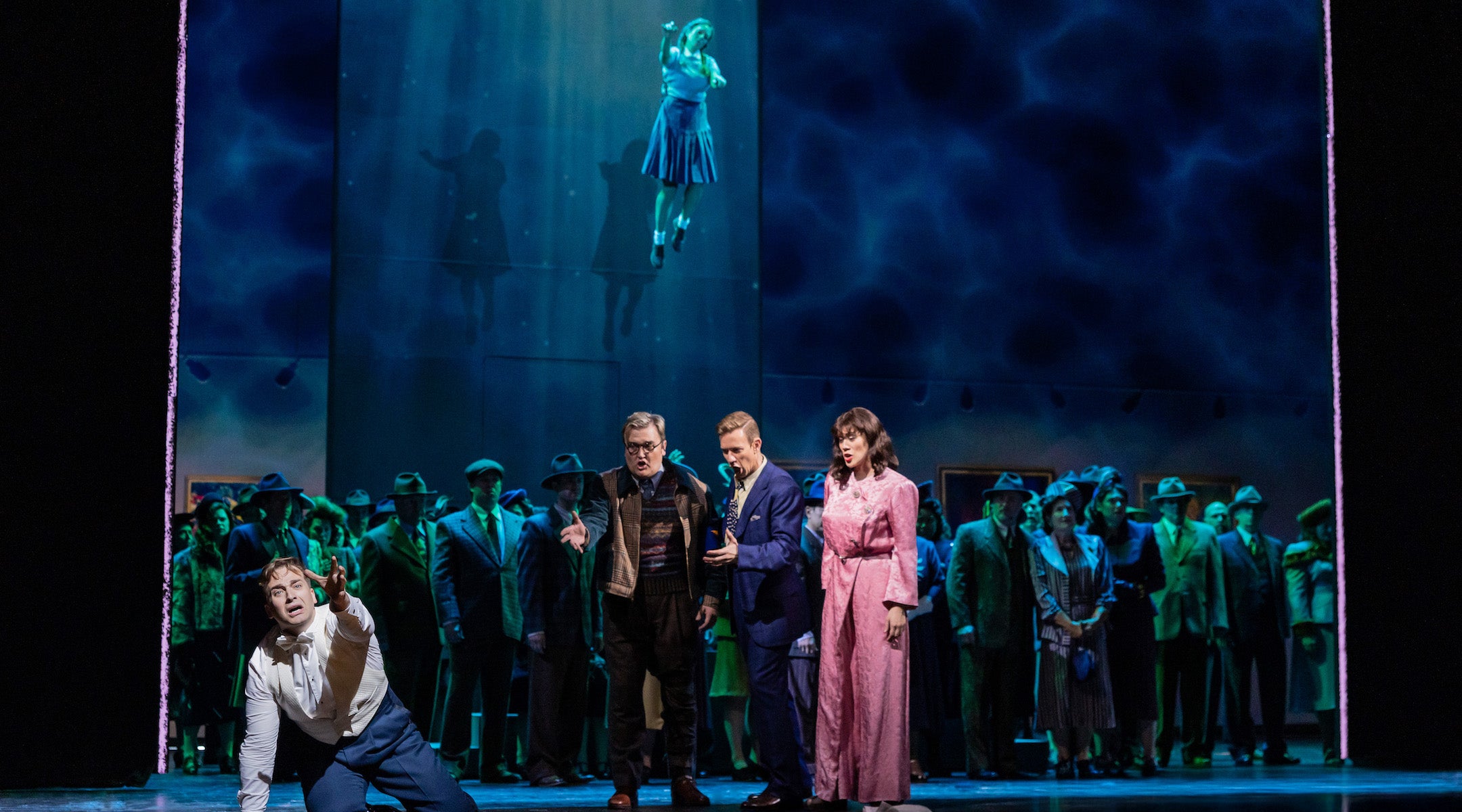 Performers onstage in a scene from "The Amazing Adventures of Kavalier & Clay," the opera.