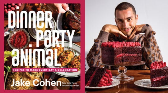 Cover of cookbook "Dinner Party Animal" and Jake Cohen